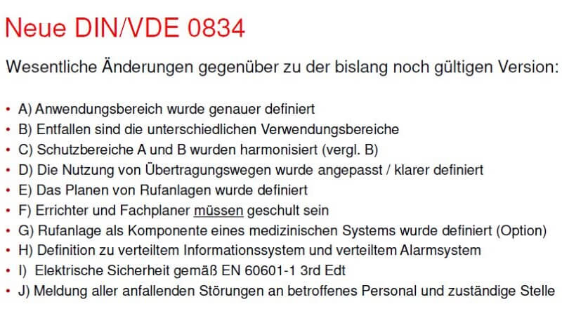 Änderungen der DIN VDE 0834-1:2016-06
